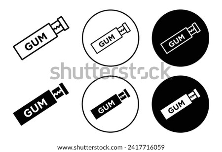 gum simple icon collection set on white background color