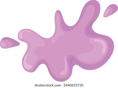 Gum splash. Pink glossy paint cartoon spot isolated on white background