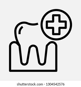 Gum teeth dental concept line icon. Simple element illustration. Gum teeth dental concept outline symbol design. Can be used for web and mobile UI/UX . Modern vector style