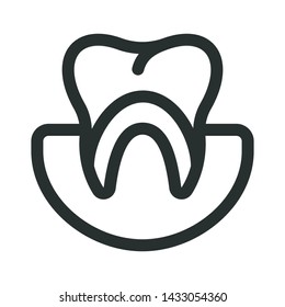 gum tooth - minimal line web icon. simple vector illustration. concept for infographic, website or app.