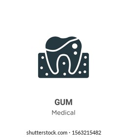 Gum vector icon on white background. Flat vector gum icon symbol sign from modern medical collection for mobile concept and web apps design.