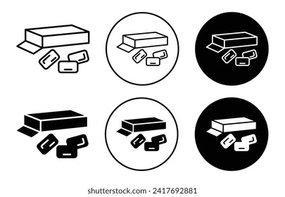 Gum vector icon set collection. Gum Outline flat Icon.