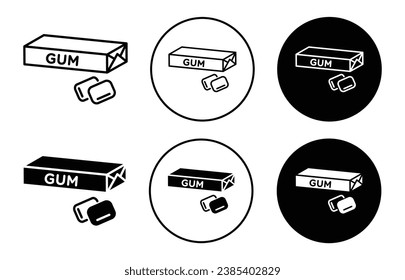 Gum vector illustration set. Bubble gum icon for UI designs. Suitable for apps and websites.
