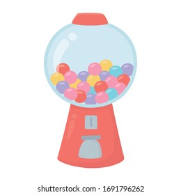 gumball dispenser sweet candy confectionery isolated icon vector illustration