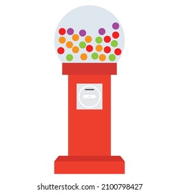 Gumball Machine Flat Clipart Vector Illustration