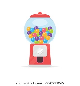 Gumball machine flat illustration isolated on white