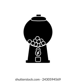 Gumball machine icon. Candy, bubble gum dispenser machine logo concept