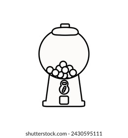 Gumball machine icon. Candy, bubble gum dispenser machine logo concept