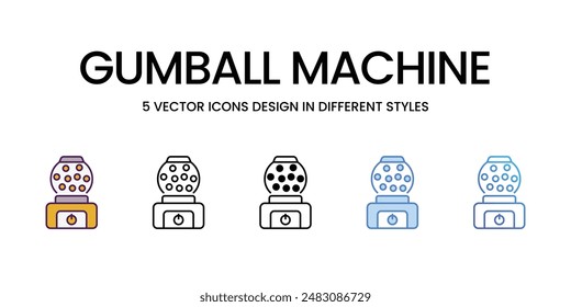 Gumball Machine icons vector set stock illustration.