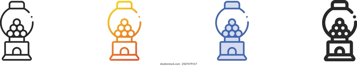 gumball machine icon.Thin Linear, Gradient, Blue Stroke and bold Style Design Isolated On White Background