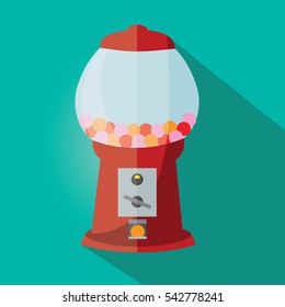  gumball machine illustration isolated in a green background