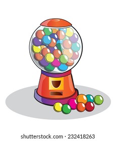 Gumball Machine Isolated, Doodle Style