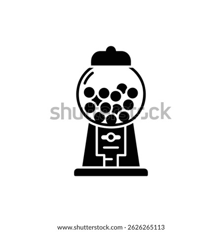 Gumball Machine with Round Top and Candy Icon in Black