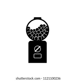 Gumball Machine silhouette icon. Vending clipart isolated on white background