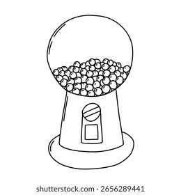 Máquina de gumball vetor mão desenhada doodle ilustração
