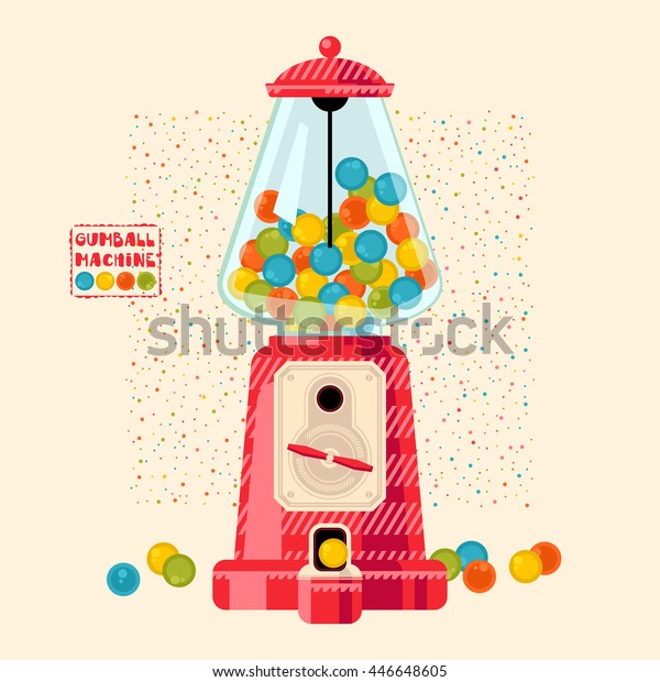 Gumball Machine Vector Illustration Stock Vector (Royalty Free) 446648605