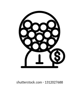 Gumball machine vector illustration, Isolated line design icon