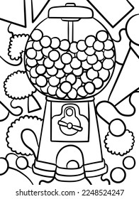 Gumball Sweet Food Coloring Page for Kids