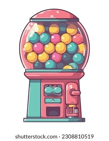 gumballs candies dispenser machine fair icon isolated