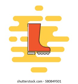 Gumboots color thin line icon. Mbe minimalism style