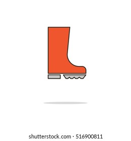 Gumboots color thin line icon.Vector illustration