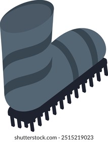 Gumboots or gummies shoes for farmer isometric concept, rain boots or wellies vector icon design, Lawn Gardening symbol, Farm and Plant sign, agriculture and horticulture equipment stock illustration
