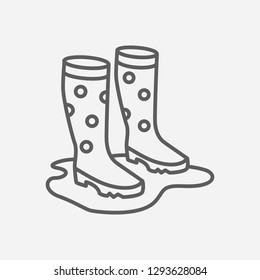 Gumboots icon line symbol. Isolated vector illustration of  icon sign concept for your web site mobile app logo UI design.