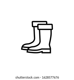 Gumboots icon in linear, outline style isolated on white background