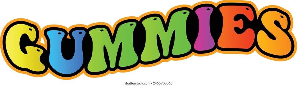 gummies logo, logo from gummies with shapes and colors resembling gummies, Gummy candy logo vector illustration