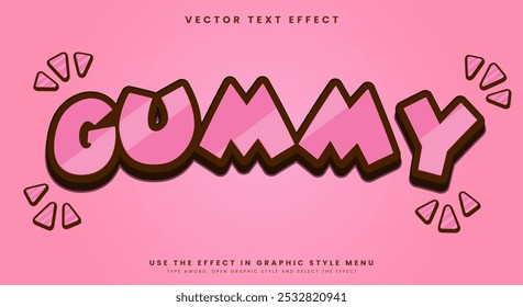 Gummy 3d editable text effect Template with modern Style
