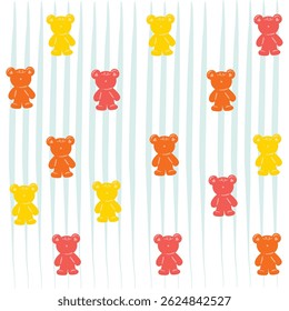 Gummy Bear Background , Sweet Pastel Pattern