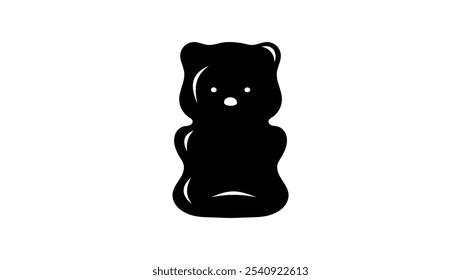 Gummibär, schwarz, einzelne Silhouette