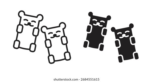 Gummibärchen-Icons einfacher Vektorsatz. Logo-Symbol-Set