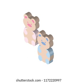Gummy bear isometric left top view 3D icon
