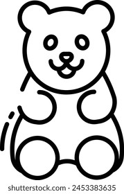 Gummy bear outline icon vector illustration