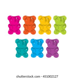 Gummy bear seven color chewy