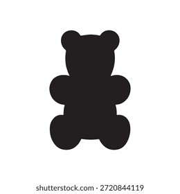 Diseño de ilustración plana de Vector de silueta de oso gomoso