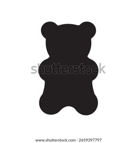 Gummy bear silhouette vector flat illustration design on white background
