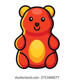 Gummibär einzelnes Stück, Vektorgrafik	