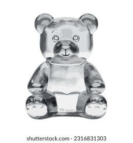 gummy bear sitting on white background icon isolated