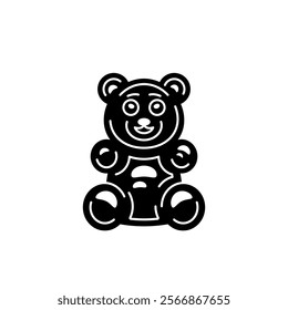 Gummy bear vector black icon illustration isolated on white background