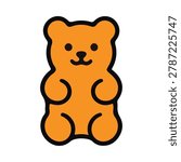 Gummy bear vector illustration with simple and clean design style on isolated background