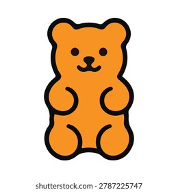 Gummy bear vector illustration with simple and clean design style on isolated background