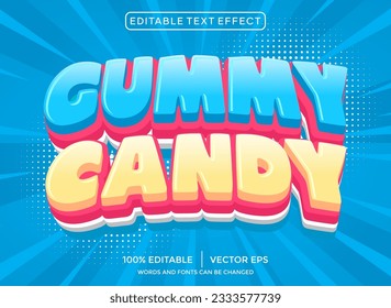 Gummy candy 3D editable text effect