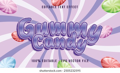 Diseño de efecto de texto de caramelo gomoso 3D