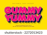 Gummy candy editable text effect template