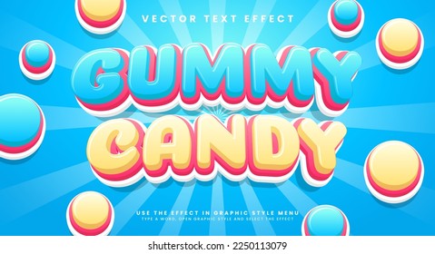 Gummy candy editable text effect suitable to sweet food menu.