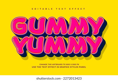 Gummy candy editable text effect template