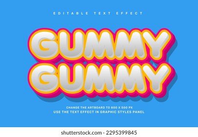 Gummy candy editable text effect template