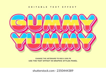 Gummy candy editable text effect template